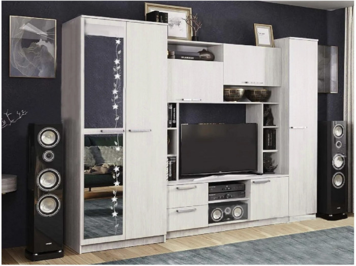 Гостиная Флора ЛДСП (Ясень шимо темный / светлый)