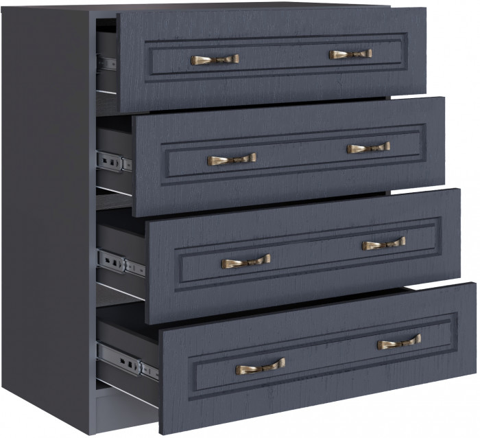 Комод с 4-мя ящиками Апполия, Графит серый/Лунный кратер