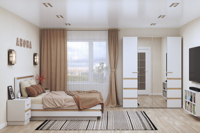 Шкаф 4-х створчатый Анона 8, белый