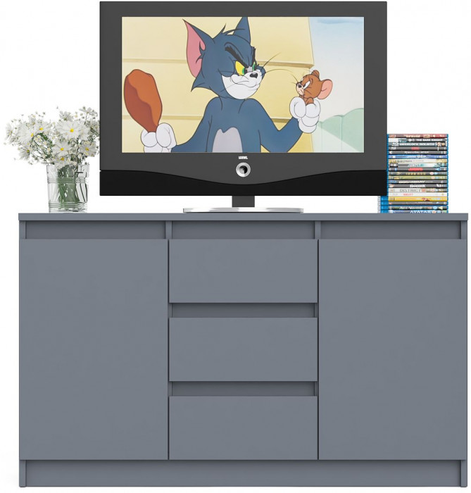 Мори Комод МК1200.3, цвет графит, ШхГхВ 120,4х41х73 см.