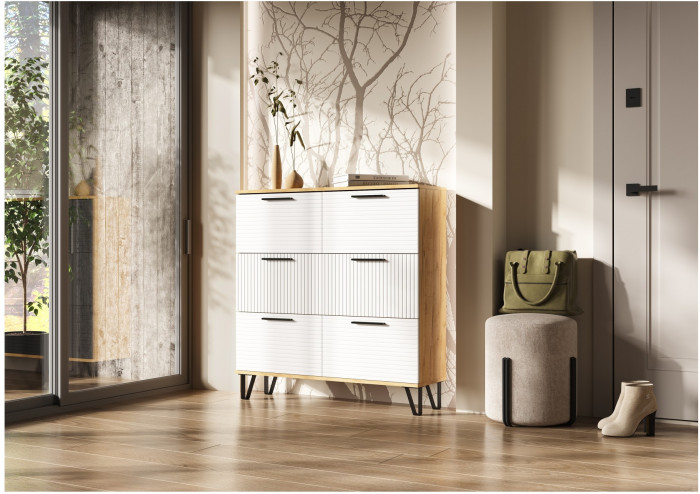 Обувница Флэш, Браш вайт/Крафт