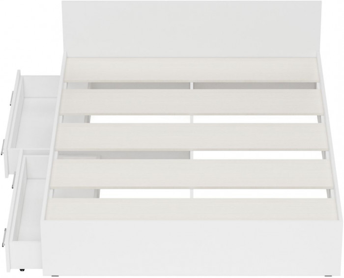 Стандарт Кровать с ящиками 1600, цвет белый, ШхГхВ 163,5х203,5х70 см., сп.м. 1600х2000 мм., без матраса, основание есть