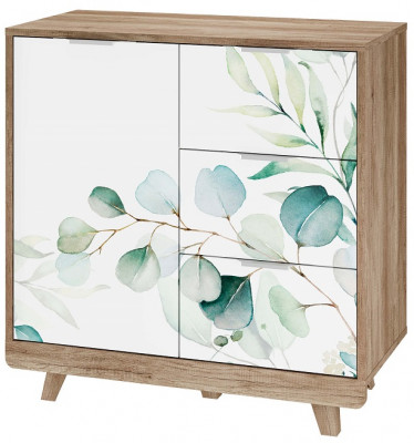 Комод "Мегаполис" КМ-12 Дуб каньон/фотопечать "Эвкалипт"