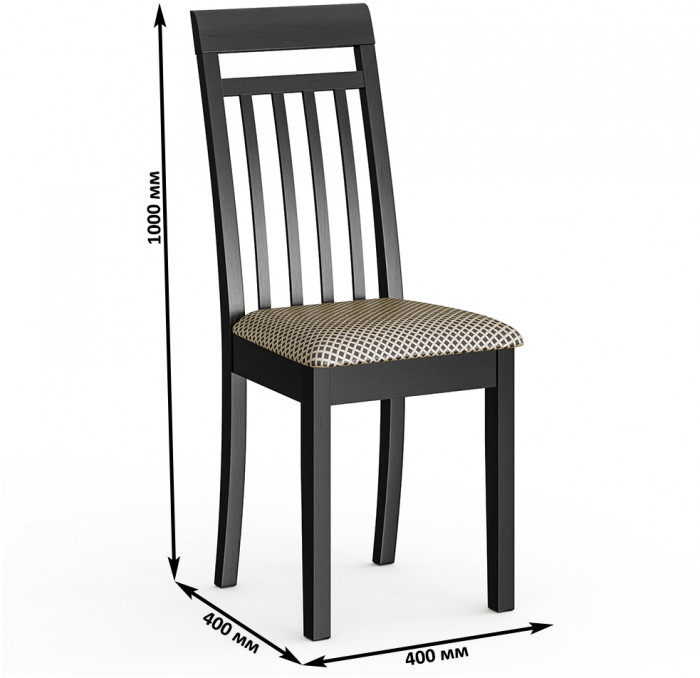 Три стула Мебель--24 Гольф-11 разборных, цве венге, обивка ткань руми 812/8, ШхГхВ 40х40х100 см., от пола до верха сиденья 47 см.