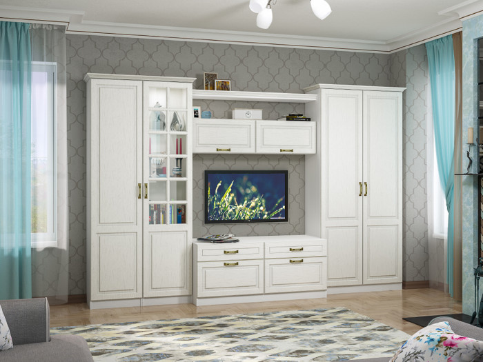 Ливерпуль Шкаф-пенал, цвет ясень ваниль/белый, ШхГхВ 50х41,4х220,3 см., универсальная сборка, подходит карниз 500 #1650022