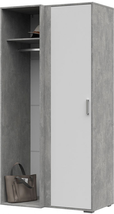 Денвер ШК-04 Шкаф (1000 х2020х574) ателье светлый/белый