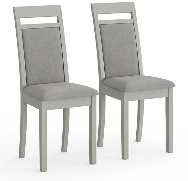Два стула Мебель--24 Гольф-12 разборных, цвет серый, обивка ткань велюр серый 63, ШхГхВ 40х40х100 см., от пола до верха сиденья 47 см.(мягкая спинка)