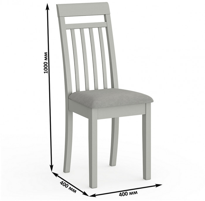 Три стула Мебель--24 Гольф-11 разборных, цвет серый, обивка ткань велюр серый 63, ШхГхВ 40х40х100 см., от пола до верха сиденья 47 см.