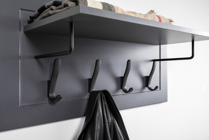 Остин Прихожая 21, цвет серый графит/дуб крафт золотой, ШхГхВ 160х54,3х229,6 см., универсальная сборка