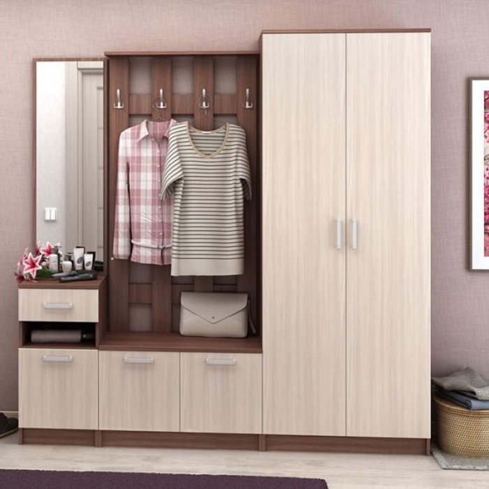 ШК-203 Машенька ЛДСП шкаф скалка (600*2020*380) шимо темный/шимо светлый