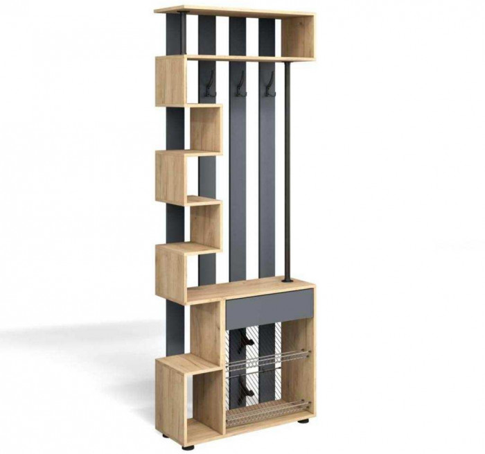 Прихожая мини-лайт компл. 8 дуб крафт/графит