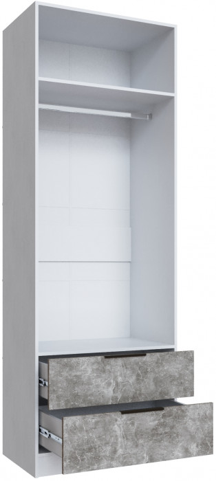 Шкаф Мадрид, композиция 9, Белый/Ателье светлое