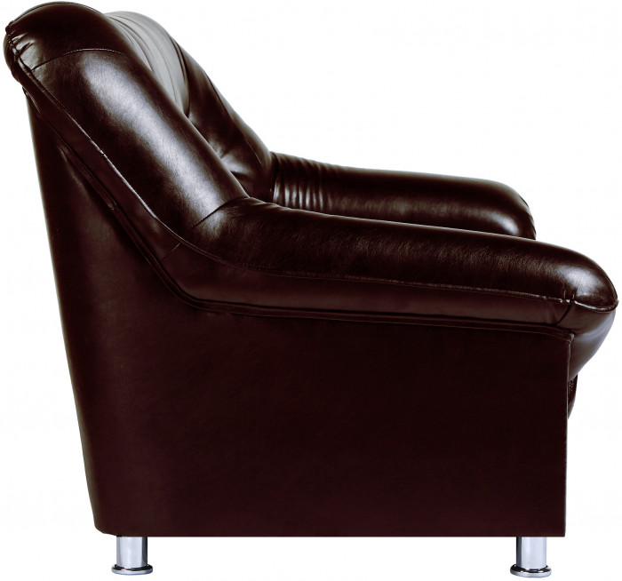 Диван кожаный коричневый, прямой 3-х местный, для дома, офиса, гостиной, кабинета Карелия