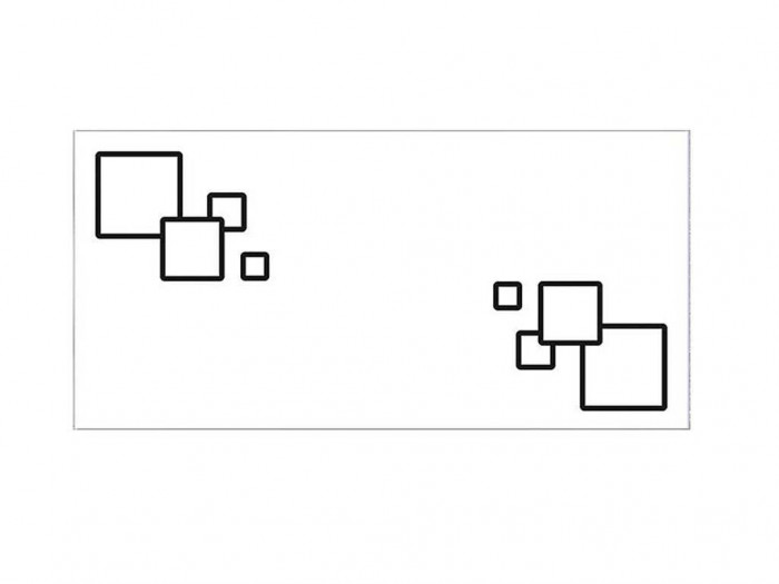 Альфа фотопечать стол обеденный раздвижной / квадраты на белом/бетон белый/белый