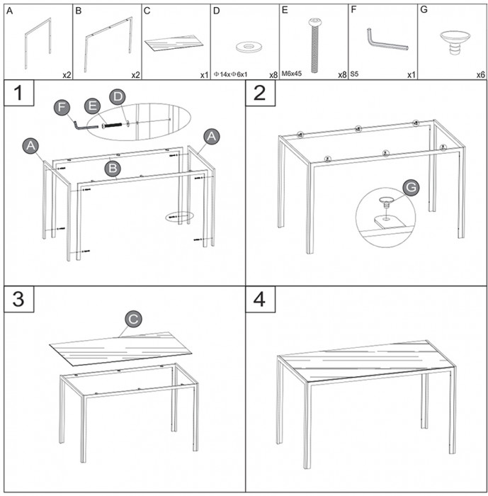 Обеденный стол Мебель--24 DT-1481, цвет белый, ШхГхВ 120х70х75 см., столешница закалённое стекло 6 мм., максимальная нагрузка 80 кг.