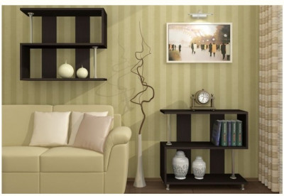 Стеллаж-мини ЛДСП универсальный, с хромированными опорами