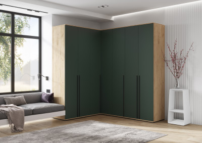 Норд Шкафы угловая композиция, Дуб крафт/Изумрудный