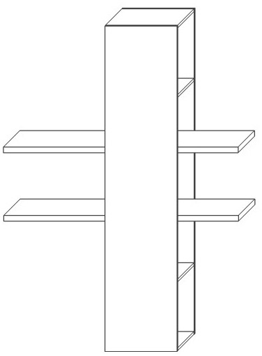 Полка навесная Альда, Белый глянец/Черный глянец