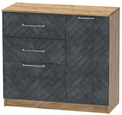 Комод №2 "Иннэс-7", Крафт золотой/Бетон графит