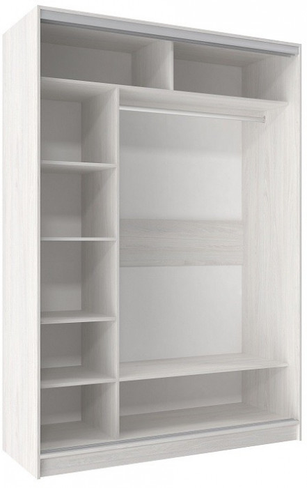 Шкаф-купе двухдверный с зеркалом 1600 Домашний Ясень Анкор светлый