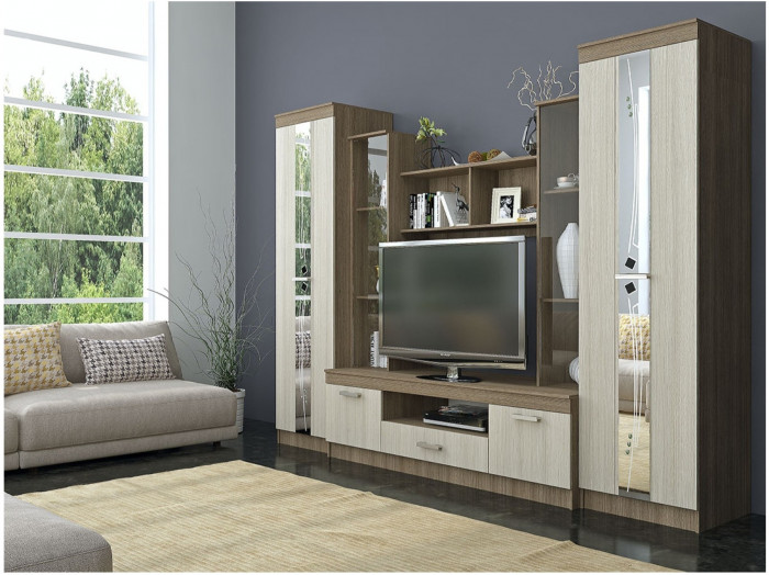 Гостиная Атлантида 2 ЛДСП (Венге / дуб беленый)