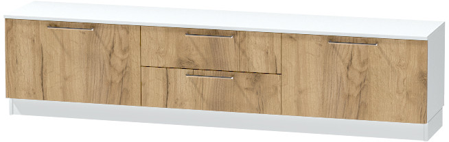 Тумба-4 под ТВ напольная "Иннэс-7", Белый/Крафт золотой