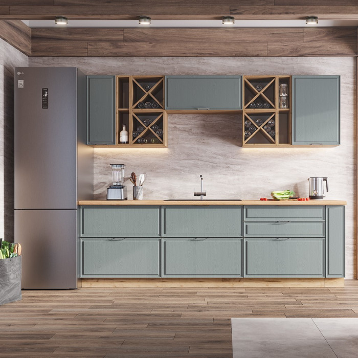 Кухня "Орлеан" композиция 5 дуб крафт золотой/кантри серый