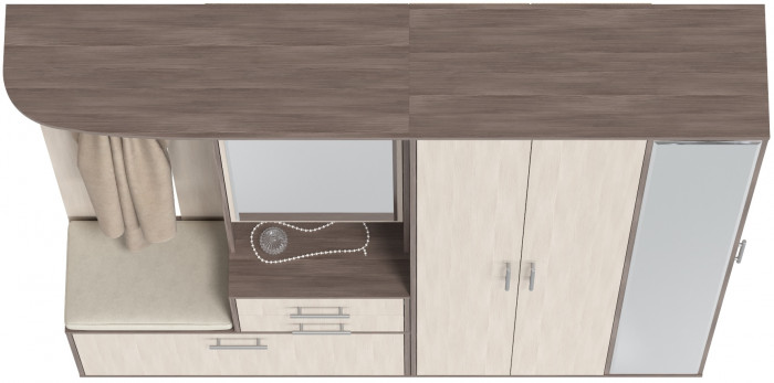 Прихожая Домино 5, цвет бодега тёмный/бодега светлый, ШхГхВ 188х36х202 см., универсальная сборка