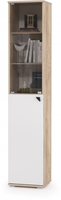 КР100 Бостон № 41, цвет дуб эндгрейн элегантный/фасады МДФ милк рикамо софт, 13.155+12.69+09.132+13.154, ШхГхВ 192,4х57,2х194,4 см., ун. сборка