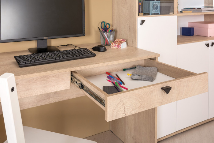 КР100 Бостон № 41, цвет дуб эндгрейн элегантный/фасады МДФ милк рикамо софт, 13.155+12.69+09.132+13.154, ШхГхВ 192,4х57,2х194,4 см., ун. сборка