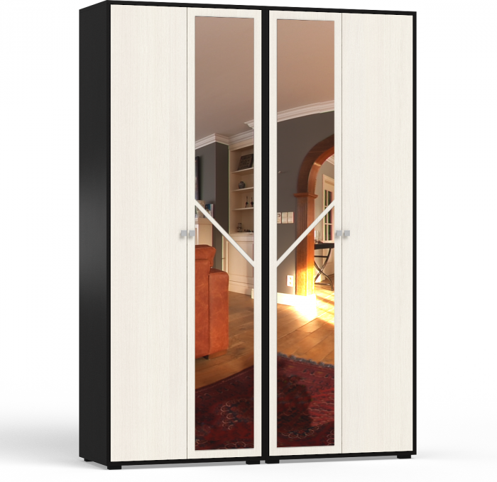 Камелия спальня № 3 Кровать 1600 + Две тумбы + Стол косметич. + Зеркало + Комод + Шкаф 4-х, цвет венге/дуб лоредо, сп.м. 1600х2000 мм., б/м, осн. есть