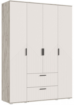 Сильвия Шкаф 4-х створчатый 1600, Крафт серый/Кашемир