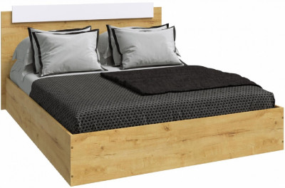 Эко Кровать 1600, Вотан/Белый гладкий