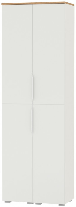 Октава 13.228 Шкаф-пенал + 13.228 Шкаф-пенал, цвет белый шагрень/дуб крафт золотой/фасады МДФ белый шагрень, ШхГхВ 64,4х35,3х197,6 см.