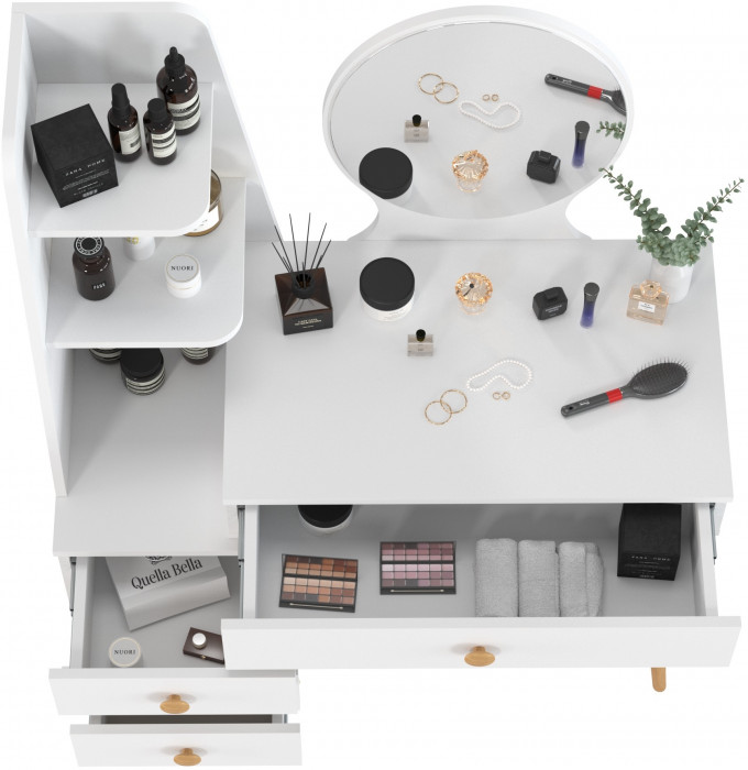 Трюмо 4-25917бел, цвет белый, ШхГхВ 95х43,9х129,2 см., НЕ универсальная сборка