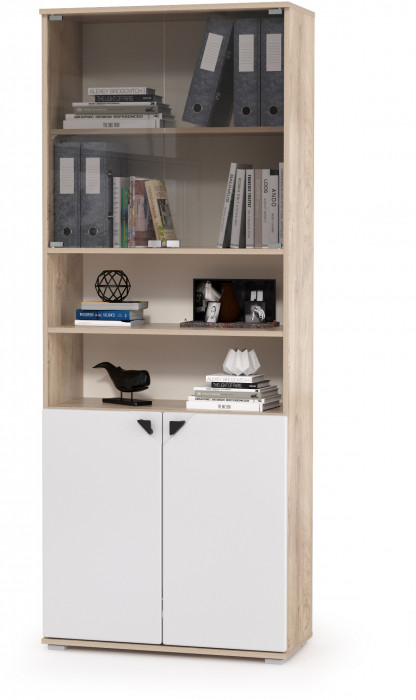 КР100 Бостон № 44, цвет дуб эндгрейн элегантный/фасады МДФ милк рикамо софт, 13.154+13.155+12.69+09.132+13.156, ШхГхВ 269,2х57,2х194,4 см., ун. сборка