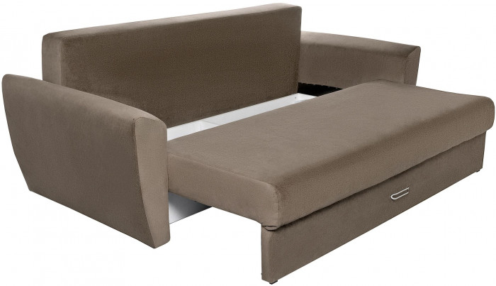 Диван-еврокнижка Амстердам Люкс, 160х195, пружинный блок, велюр коричневый