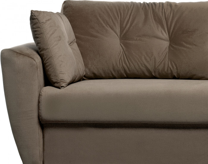 Диван-еврокнижка Амстердам Люкс, 160х195, пружинный блок, велюр коричневый