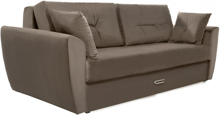 Диван-еврокнижка Амстердам Люкс, 160х195, пружинный блок, велюр коричневый