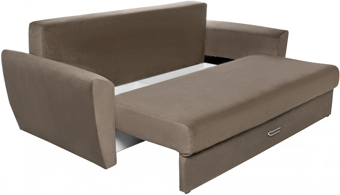 Диван-еврокнижка Амстердам Люкс, 160х195, пружинный блок, велюр коричневый