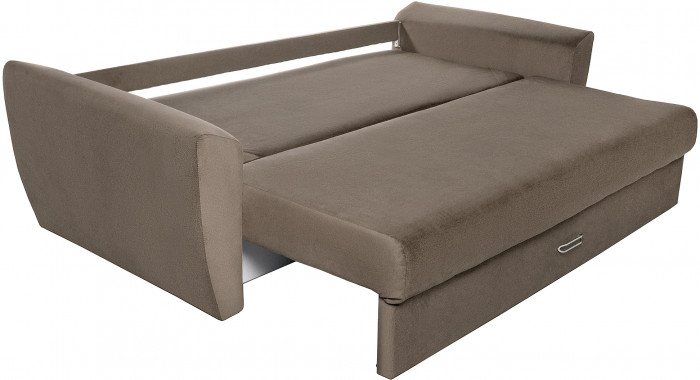 Диван-еврокнижка Амстердам Люкс, 160х195, пружинный блок, велюр коричневый