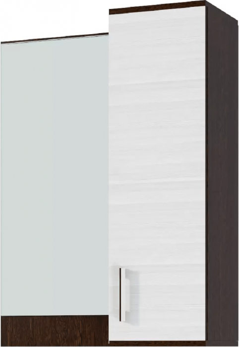 Ника Полка с зеркалом, пз800, Ясень шимо темный/светлый