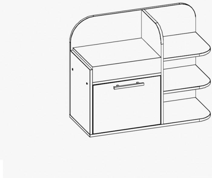 Ивушка 6 Тумба для обуви Ясень Шимо Темный / Светлый