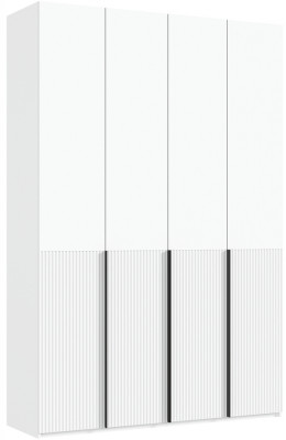 Марвэл Шкаф 4-х створчатый 1600, с доп.ящиками, Белый/Браш вайт