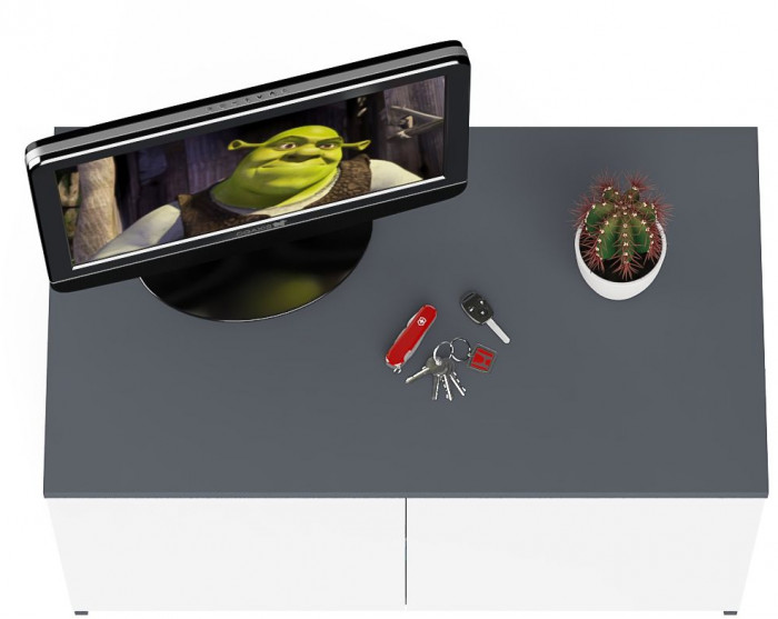 Мори Тумба/антресоль МА900.1, графит/белый