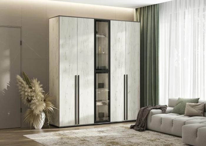 Норд Шкафы 800 + Пенал-стекло 400, Дуб крафт белый