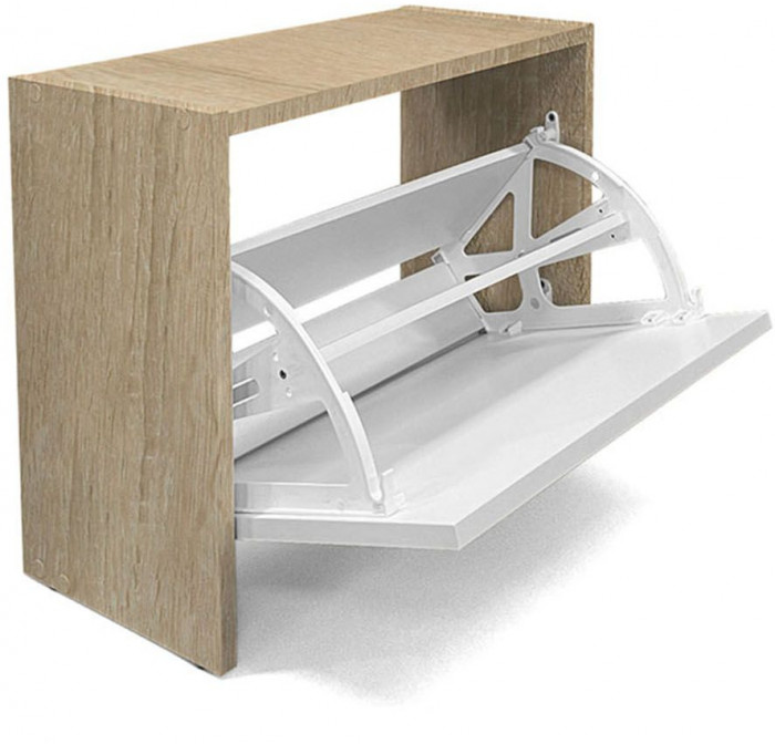 Обувница Лаком-1 Дуб Сонома / Белый