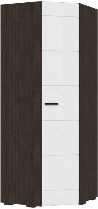 ЛИБЕРТИ ШК 05 Шкаф угловой 780 (780х2100х780) Фасад МДФ БЕЛЫЙ ГЛЯНЕЦ/Корпус ВЕНГЕ