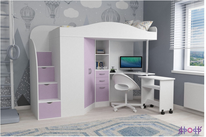 Кровать-чердак Юниор 4 (Венге/Винтерберг)