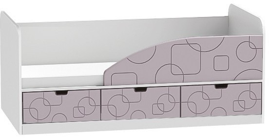 Кровать Бриз-4 80х160 Квадрат (Антарктида/Белый/Правый)